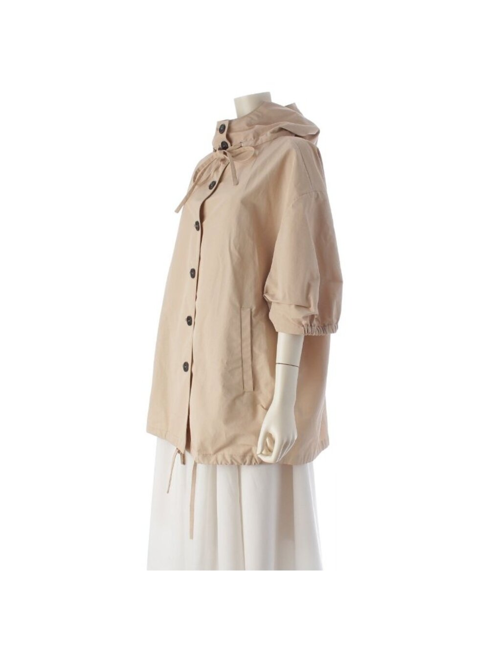Prada Cotton Polyester Hooded Jacket Beige 36 - Picture 2 of 10